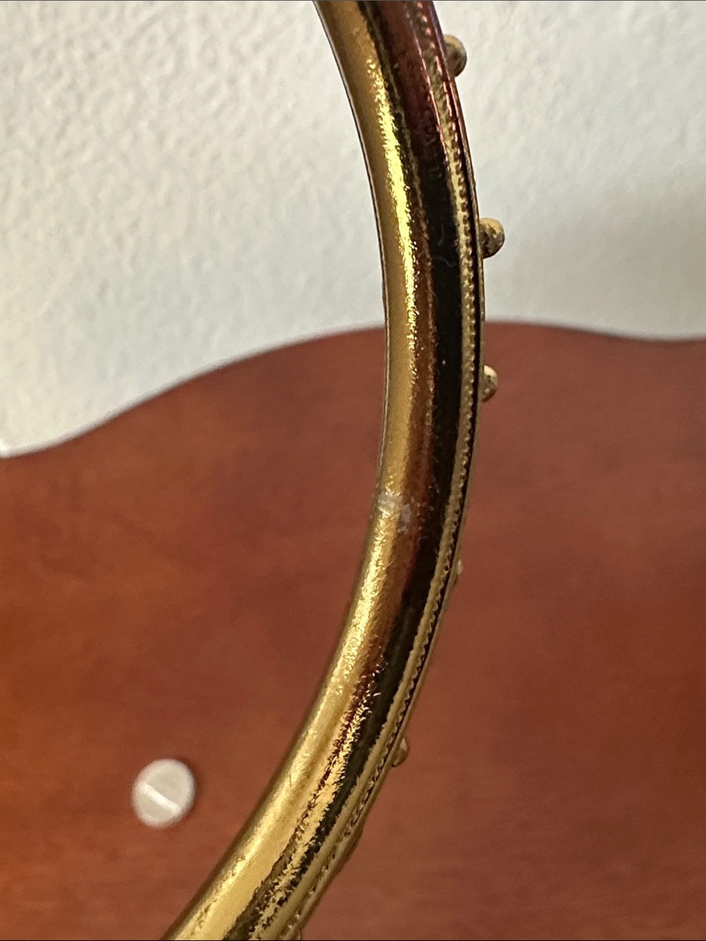 Fashion Jewelry Gold-Tone Bangle with Red Marquise Stones - Picture 5 of 7